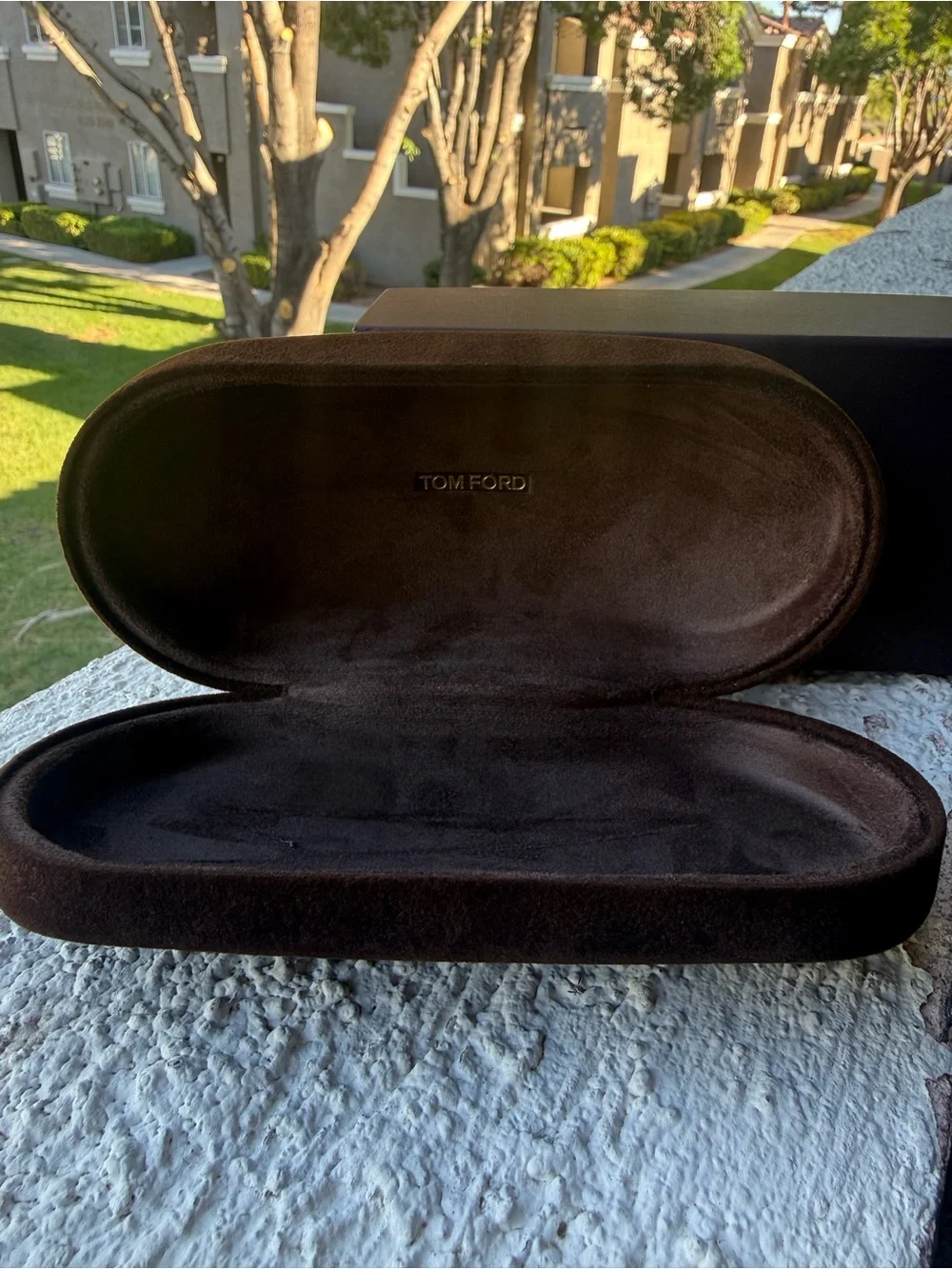 Tom Ford chocolate brown Sunglasses Case and Packaging
